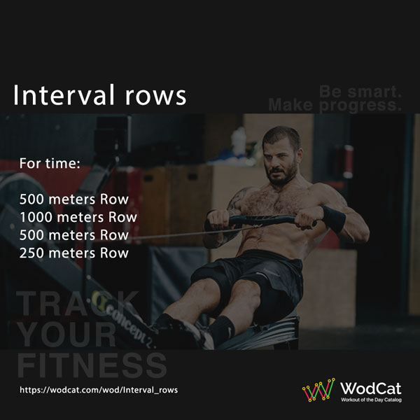 Workout CROSSFIT WOD Interval rows