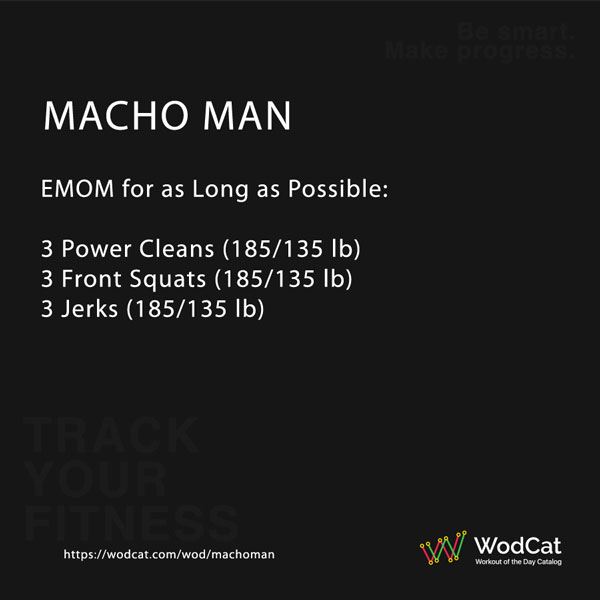 Workout CROSSFIT WOD Bergeron - Macho Man test